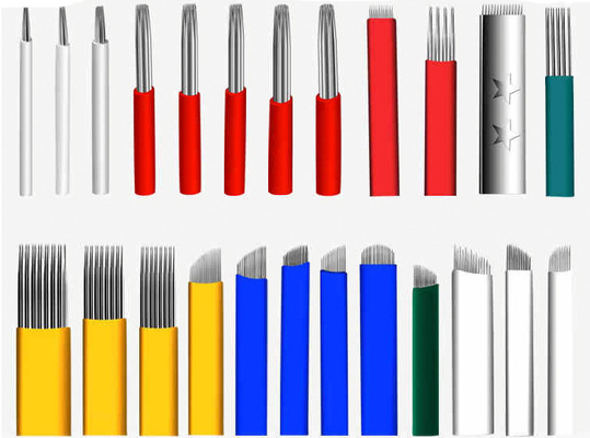 Purple Manual Tattoo Needles Shading Blades Circular Manual Eyebrow
