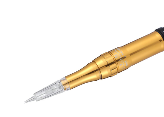 Gold Permanent Eyebrow Tattoo Machine No Flying Needles 3000-35000 RPM 5-9V